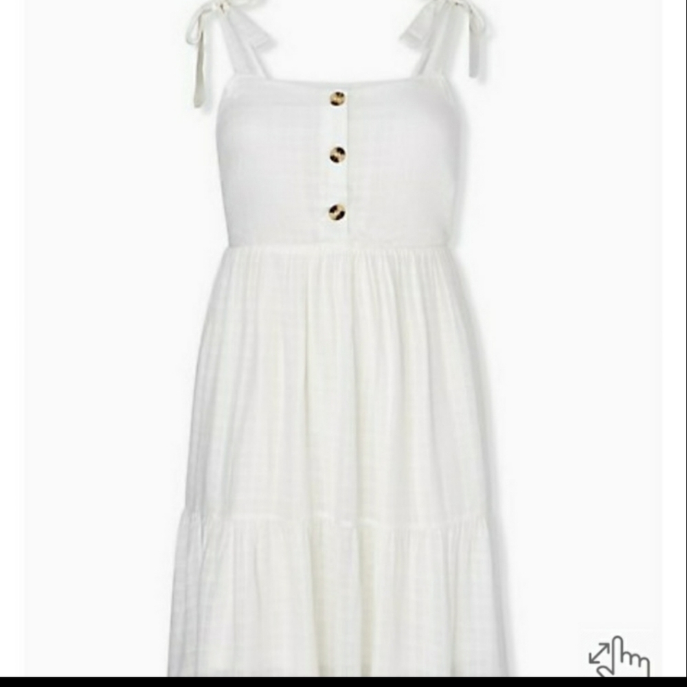 NWT Torrid Ivory Textured Button Shirred Hem Skater Dress 2X 18